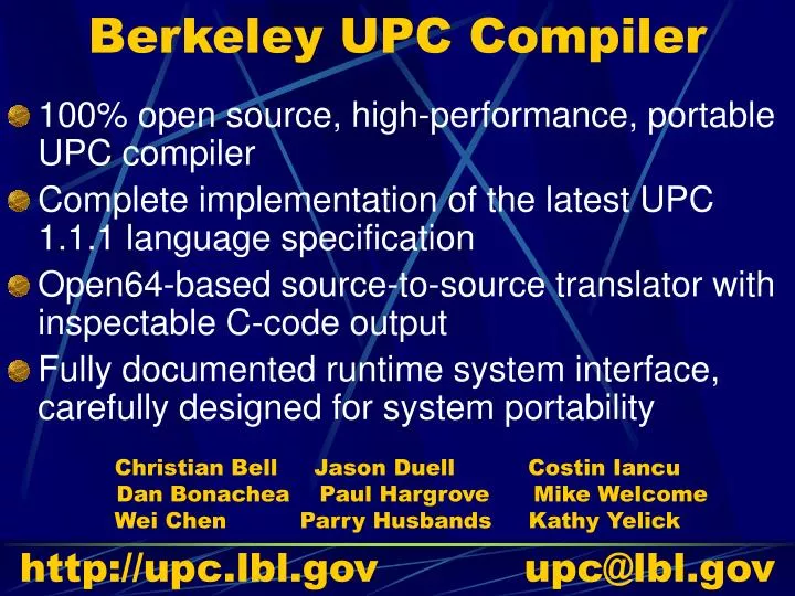 berkeley upc compiler