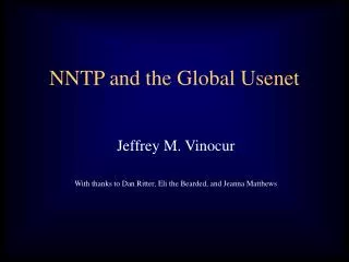 NNTP and the Global Usenet