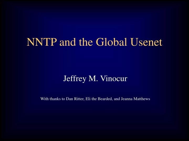 nntp and the global usenet