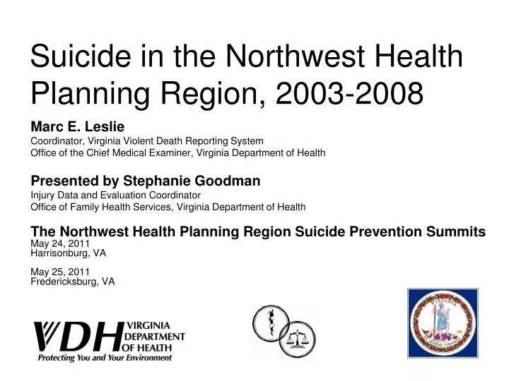 suicide in the northwest health planning region 2003 2008