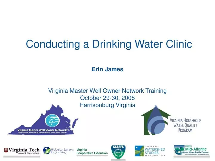 conducting a drinking water clinic