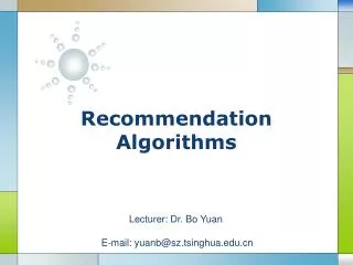 Recommendation Algorithms
