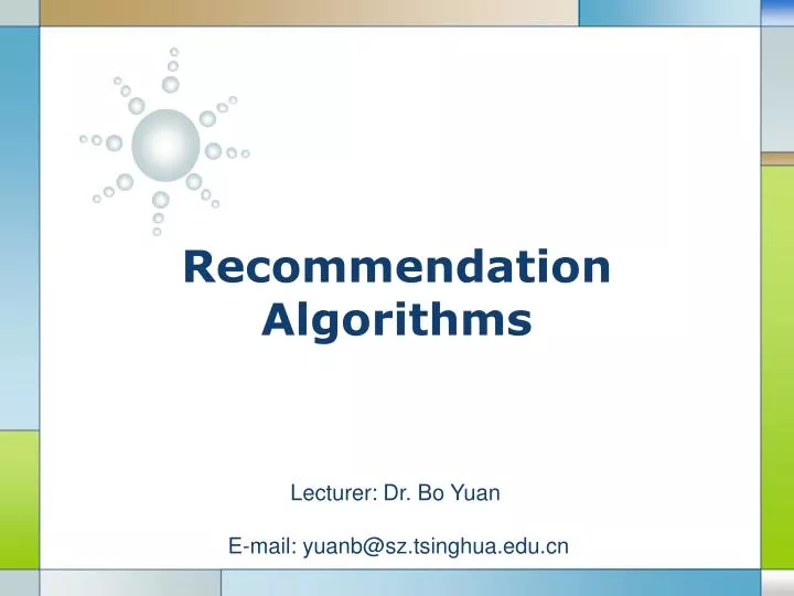 recommendation algorithms