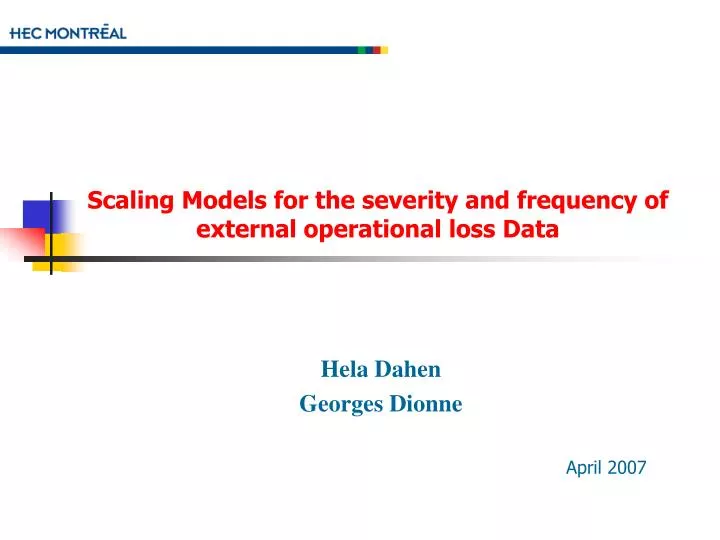 scaling models for the severity and frequency of external operational loss data
