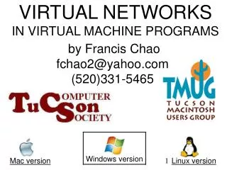 VIRTUAL NETWORKS IN VIRTUAL MACHINE PROGRAMS