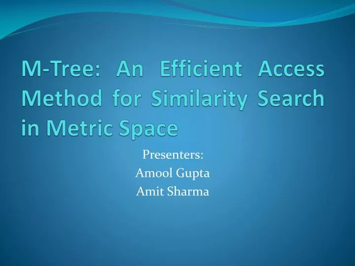 m tree an efficient access method for similarity search in metric space