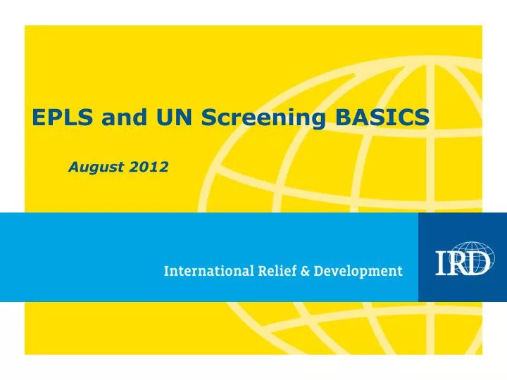 epls and un screening basics