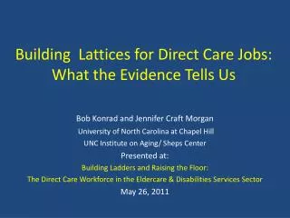 Building Lattices for Direct Care Jobs: What the Evidence Tells Us