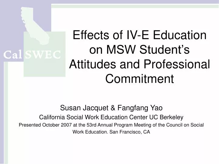 effects of iv e education on msw student s attitudes and professional commitment