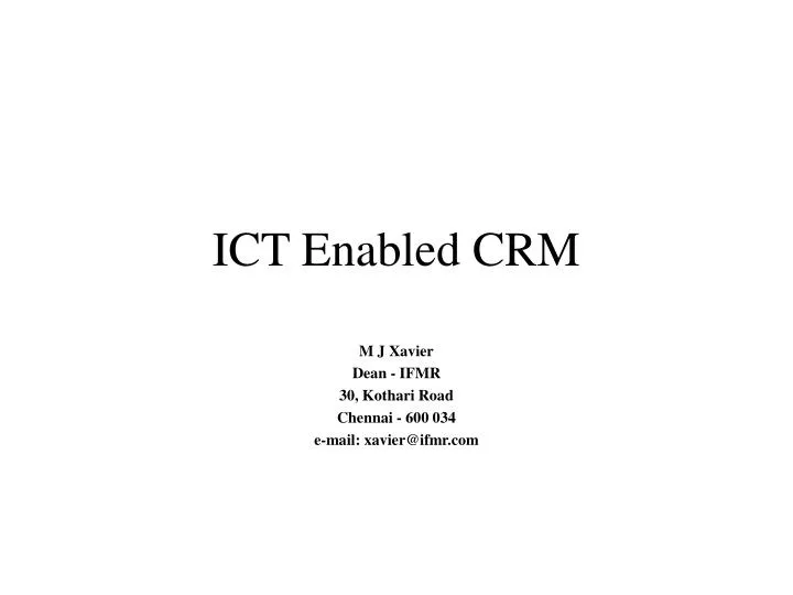 ict enabled crm