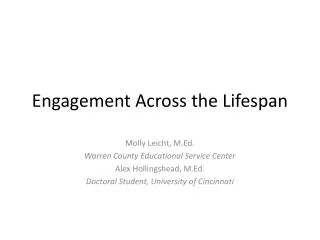 Engagement Across the Lifespan