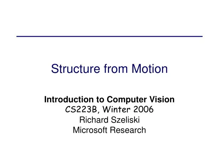 structure from motion