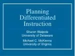 Planning Differentiated Instruction - slide 1