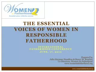 The Essential Voices of Women in Responsible Fatherhood