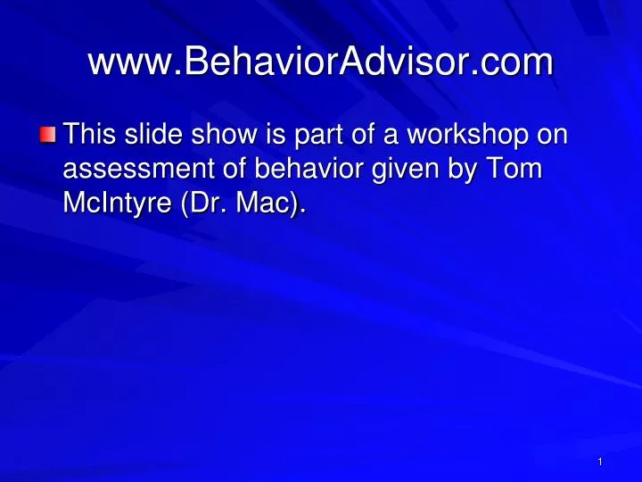 www behavioradvisor com
