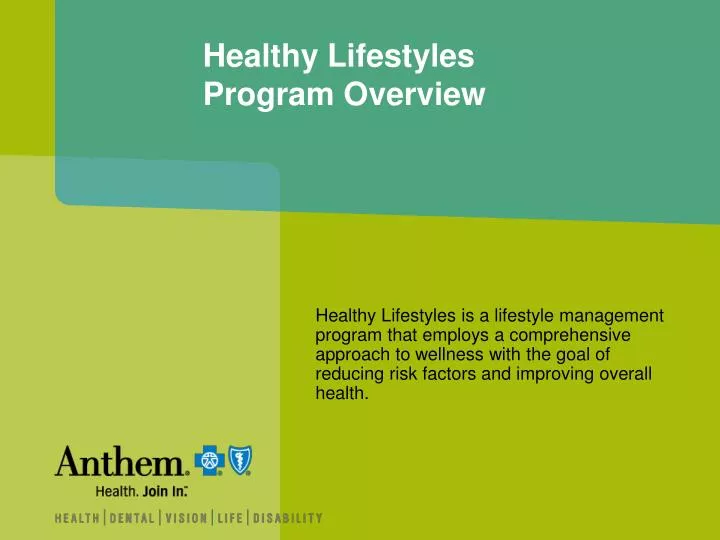 healthy lifestyles program overview