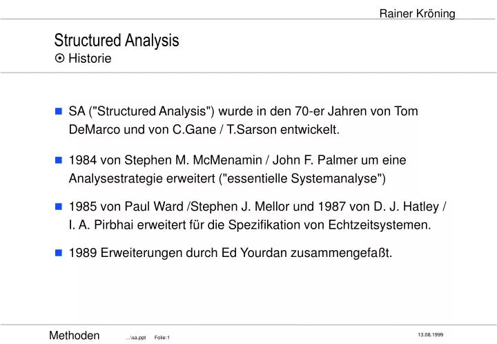structured analysis historie