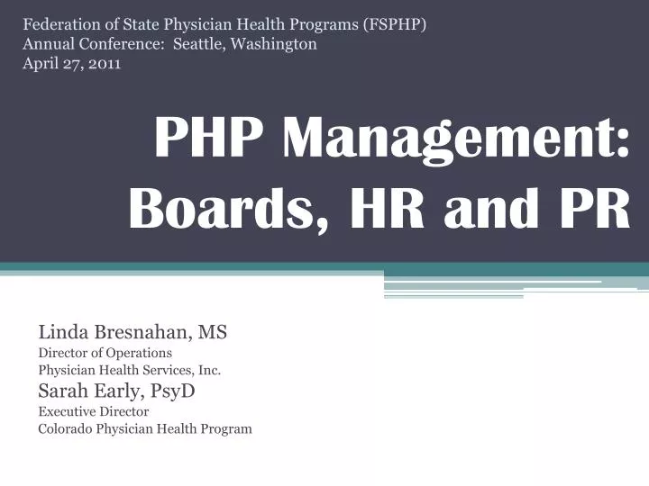 php management boards hr and pr