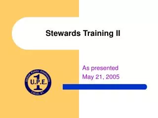 Stewards Training II