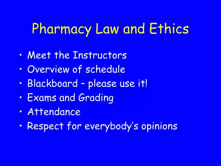 pharmacy law and ethics