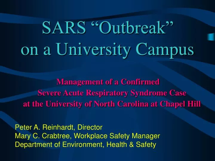sars outbreak on a university campus