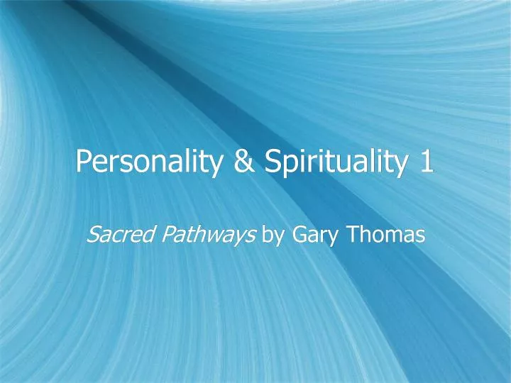 personality spirituality 1