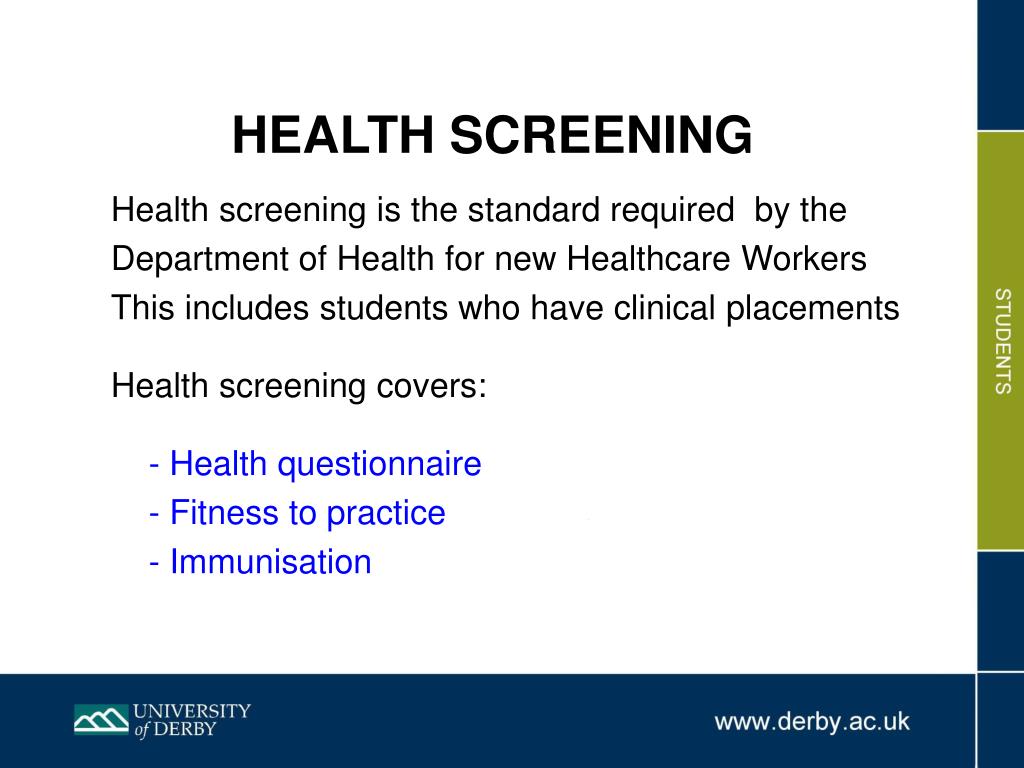 PPT - HEALTH SCREENING PowerPoint Presentation, free download - ID:1404699