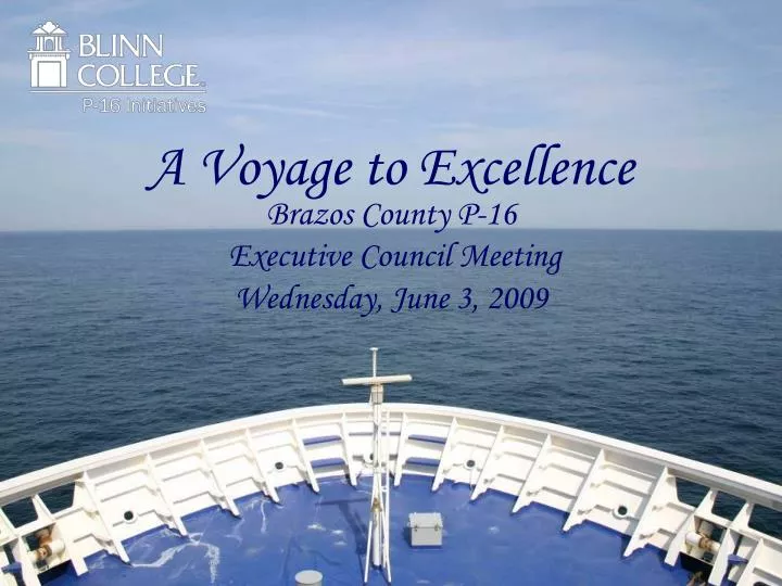 a voyage to excellence