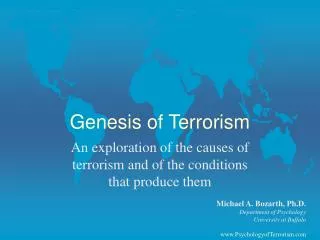 Genesis of Terrorism