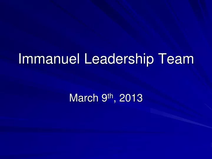 immanuel leadership team