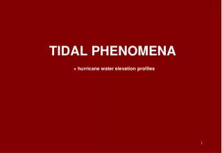TIDAL PHENOMENA