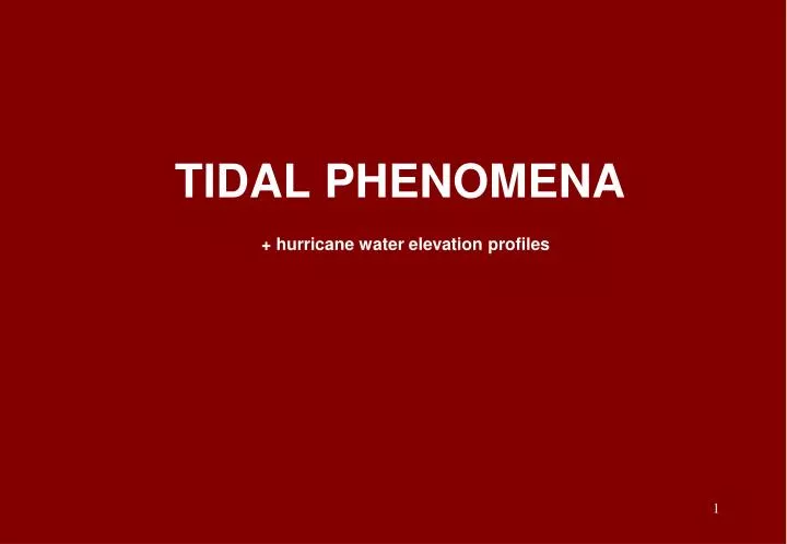 tidal phenomena