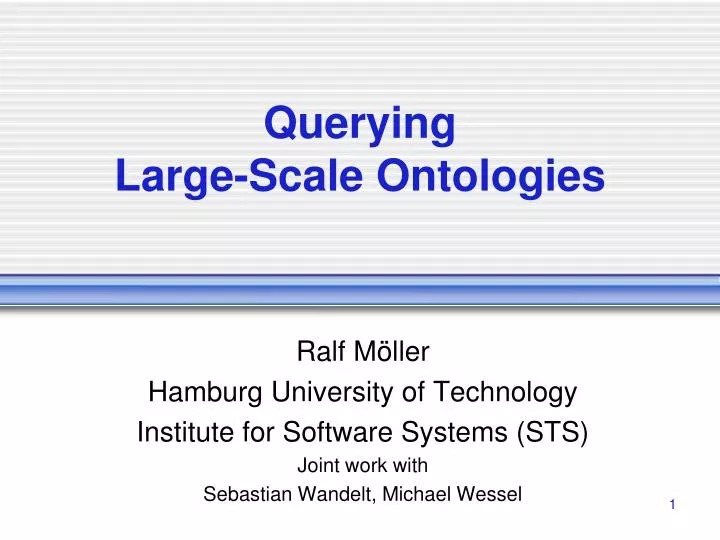 querying large scale ontologies