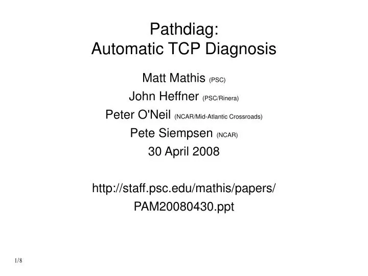 pathdiag automatic tcp diagnosis