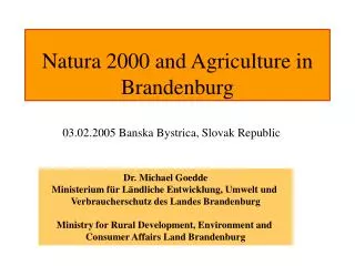 Natura 2000 and Agriculture in Brandenburg