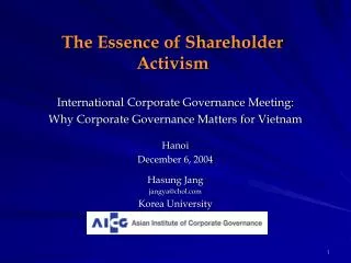 The Essence of Shareholder Activism