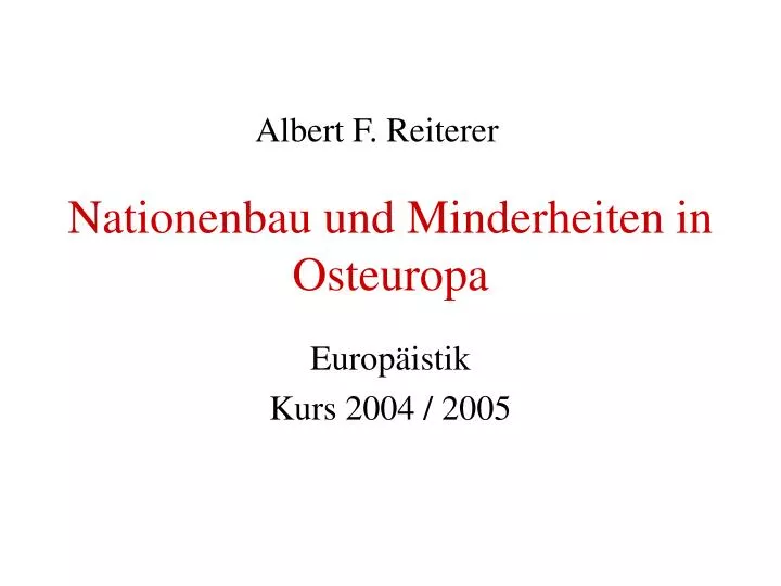 nationenbau und minderheiten in osteuropa