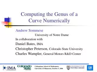 Computing the Genus of a Curve Numerically