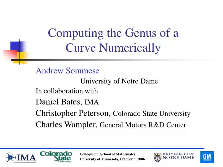computing the genus of a curve numerically