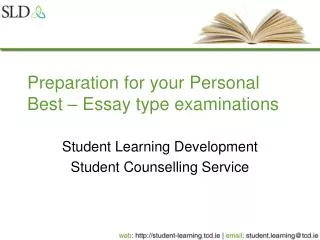 Preparation for your Personal Best – Essay type examinations