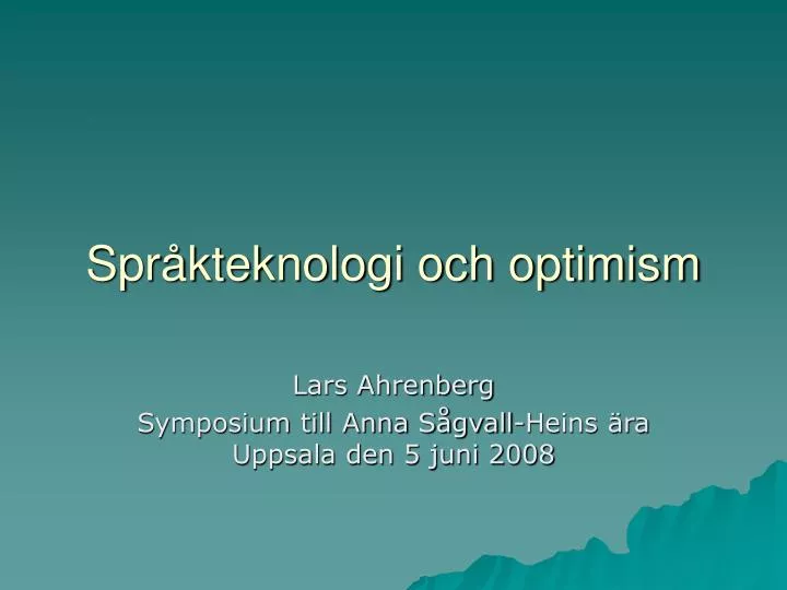 spr kteknologi och optimism