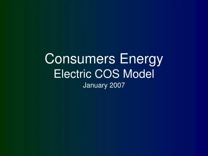 consumers energy electric cos model
