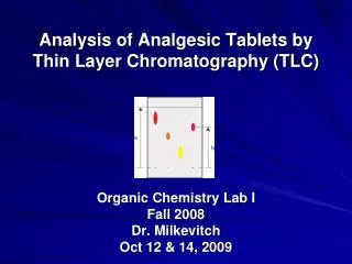 Analysis of Analgesic Tablets by Thin Layer Chromatography (TLC)