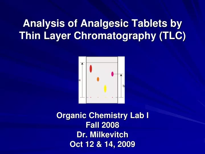 analysis of analgesic tablets by thin layer chromatography tlc