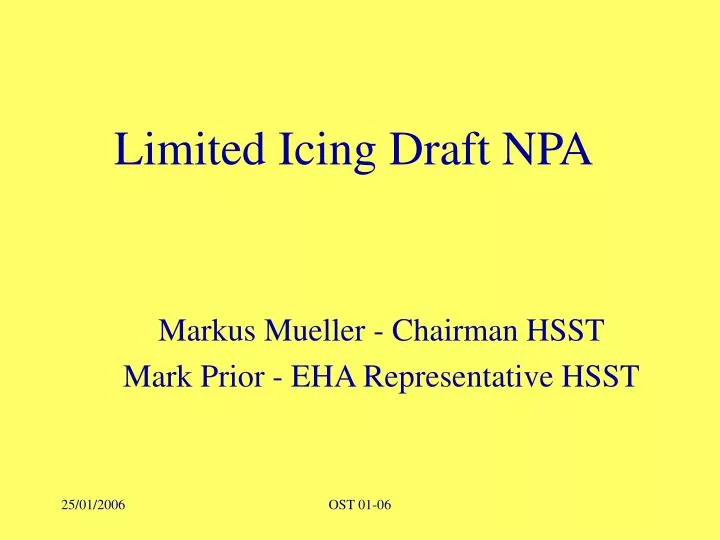 limited icing draft npa