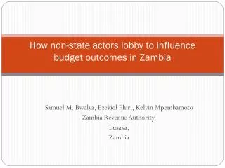 How non-state actors lobby to influence budget outcomes in Zambia