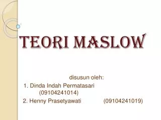 teori maslow