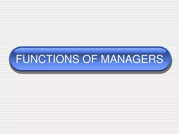 functions of managers