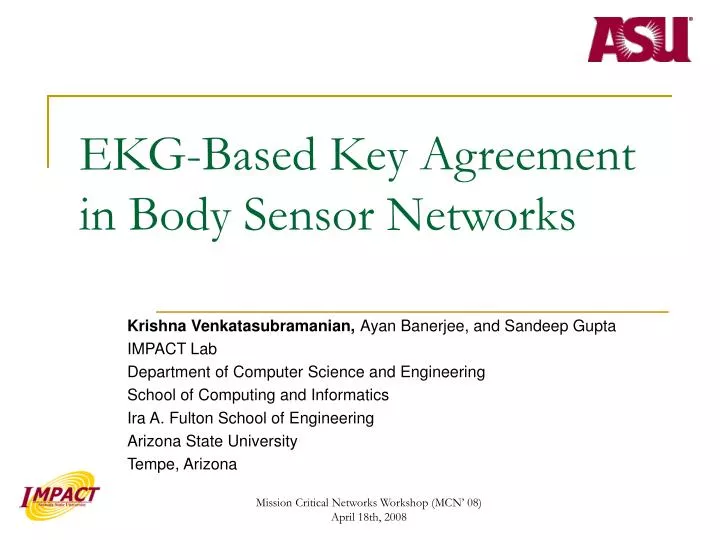 ekg based key agreement in body sensor networks