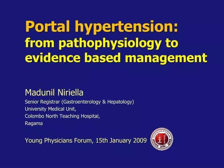 portal hypertension from pathophysiology to evidence based management